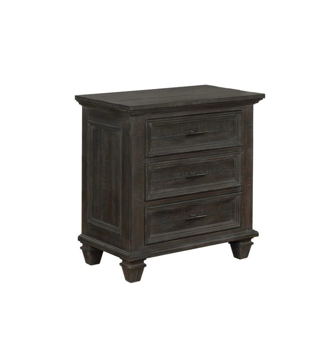 Atascadero 3-drawer nightstand weathered carbon grey/gray finish NEW CO-222882