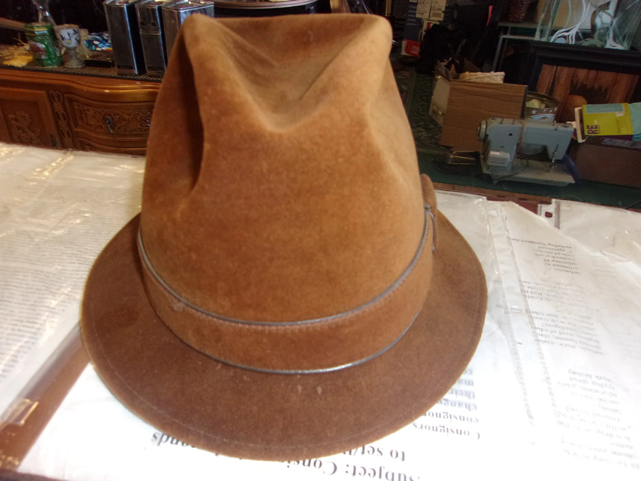 Vintage Men s Brown Stetson Fedora Hat 3X Beaver Fur Felt The Playboy