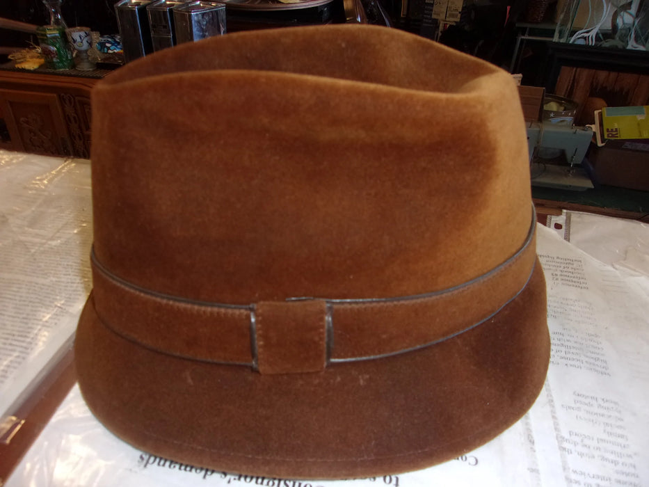 Vintage Men s Brown Stetson Fedora Hat 3X Beaver Fur Felt The Playboy