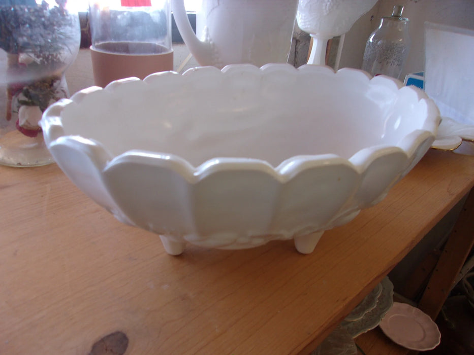 White vase footed casserole serving dish 16821