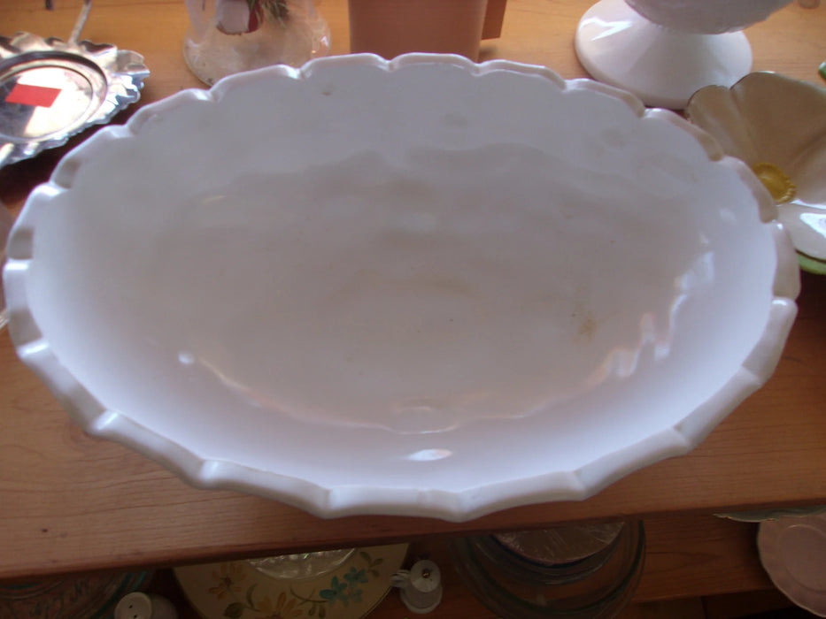 White vase footed casserole serving dish 16821