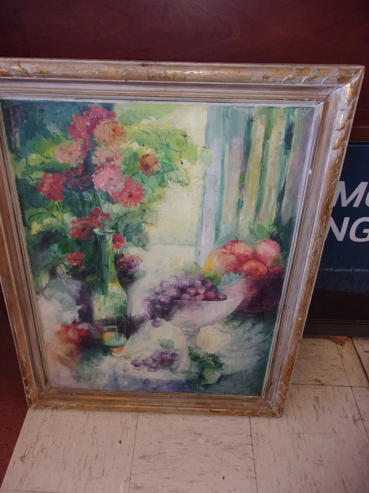 Framed fruit oil painting on masonite 16830