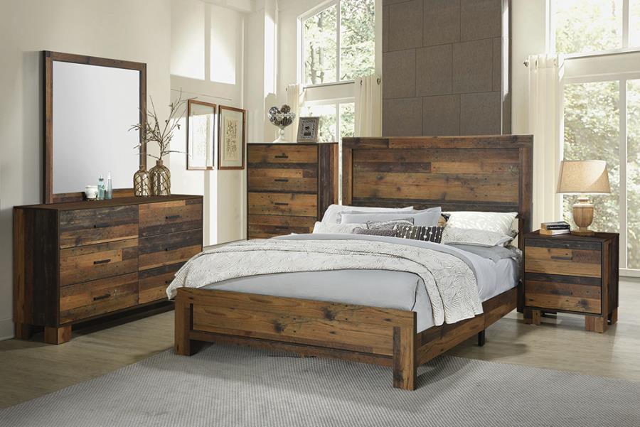 Sidney rustic pine finish bed queen NEW CO-223141Q