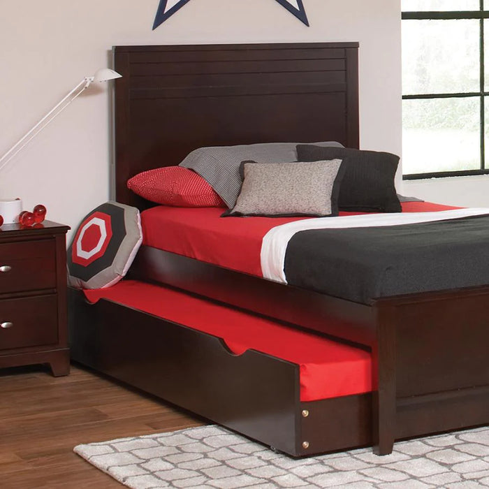 CLEARANCE SALE 50% OFF Ashton wood type trundle bed by Coaster cappuccino twin NEW CO-400766