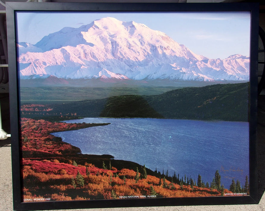 Denali Alaska lake snowy mountain Myron Rosenberg framed numbered picture 17908