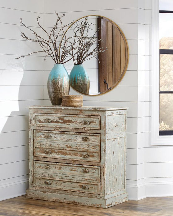 CLEARANCE Rustic weathered country accent chest creamy mint finish by Coaster NEW CO-950977