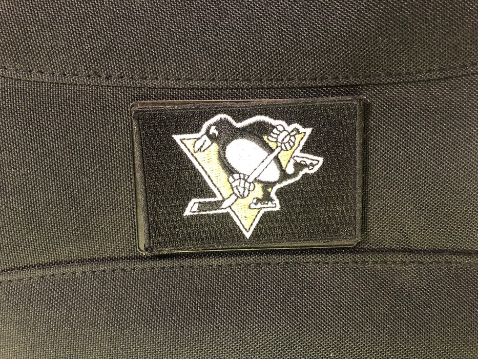 Small suitcase/carryon black Pittsburgh Penguins logo embroidery design 9x13x21h 20309 121