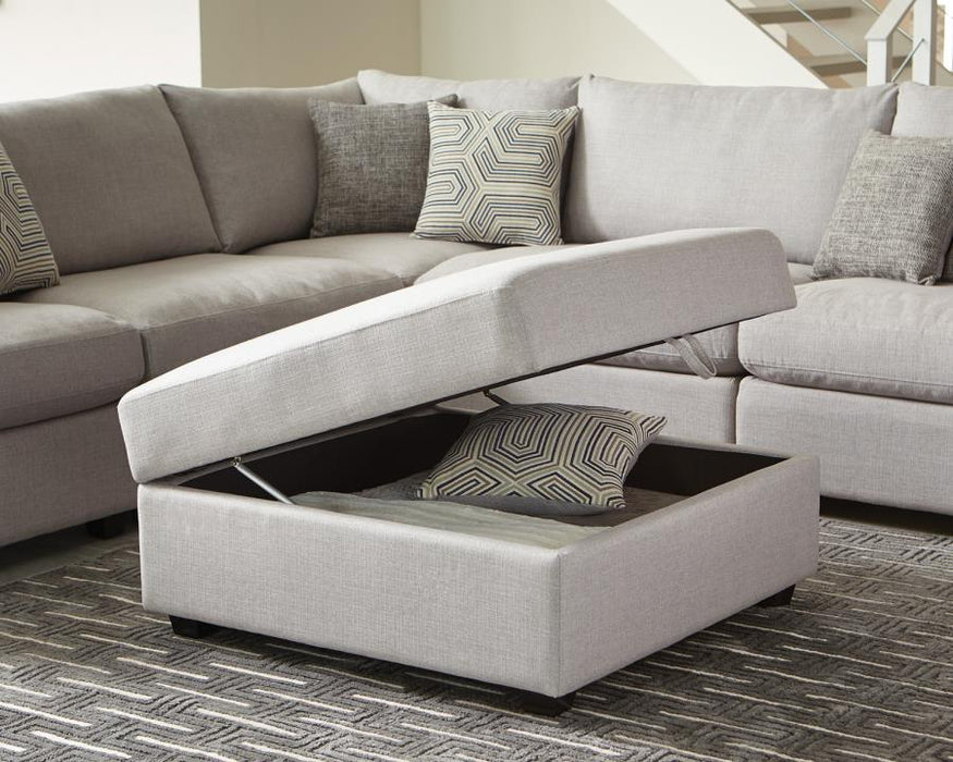 Cambria sectional sofa storage ottoman grey/gray NEW CO-551513