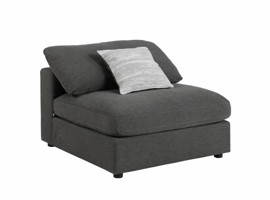 Serene modular sectional armless chair charcoal NEW CO-551324