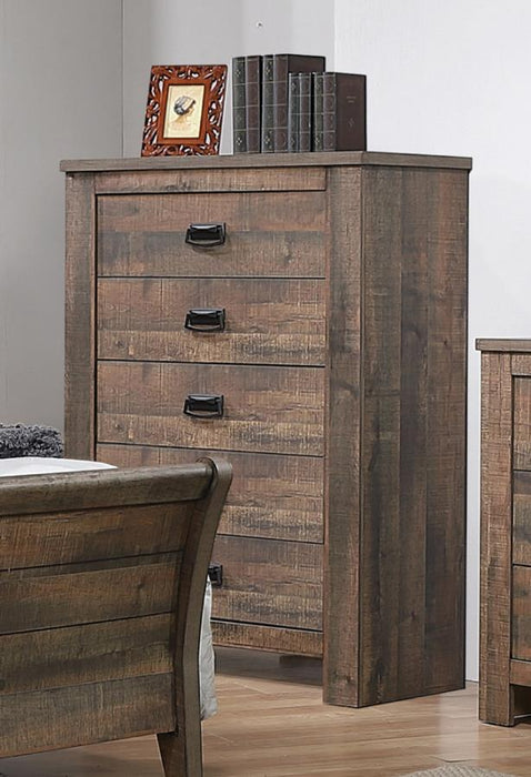 Frederick 5-drawer chest dresser rustic weathered oak finish NEW CO-222965