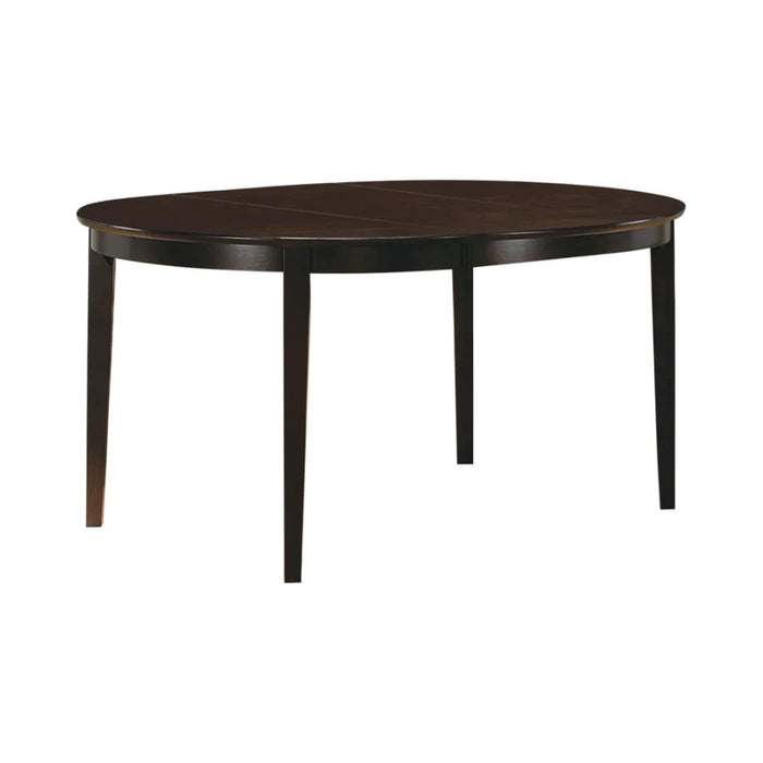 Gabriel round/oval dining table w/ leaf, 6 chairs cappuccino finish 7pc set NEW CO-100770-S7