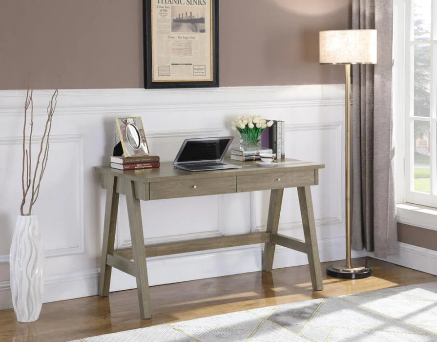 Livermore 2-drawer writing desk or sofa/couch table console weathered walnut grey/gray NEW CO-803637