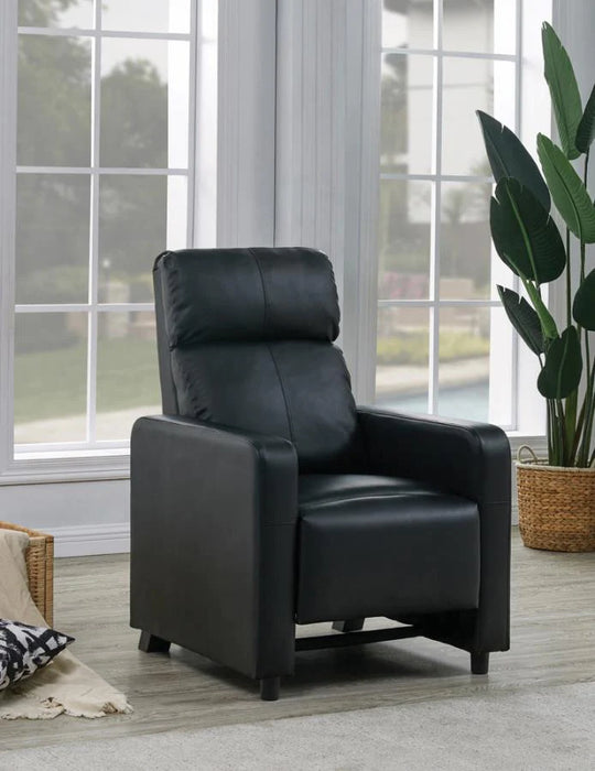 Toohey push back recliner black leatherette NEW CO-600181