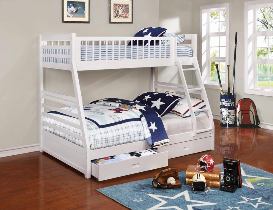 Bunkbed white twin/full w/ 2 drawers NEW, SPECIAL ORDER ONLY CO-460180-SO