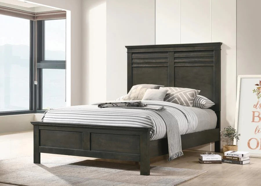 Newberry bed bark wood grey/gray Cal/California king NEW CO-205431KW