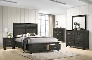 Newberry storage bed bark wood grey/gray Cal/California king NEW CO-205430KW