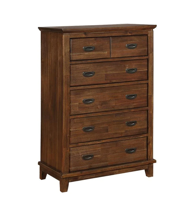 Kinsley 6-drawer chest dresser rustic brown NEW CO-401005