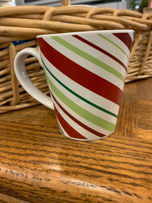 Striped mug red/green Christmas colors 19017