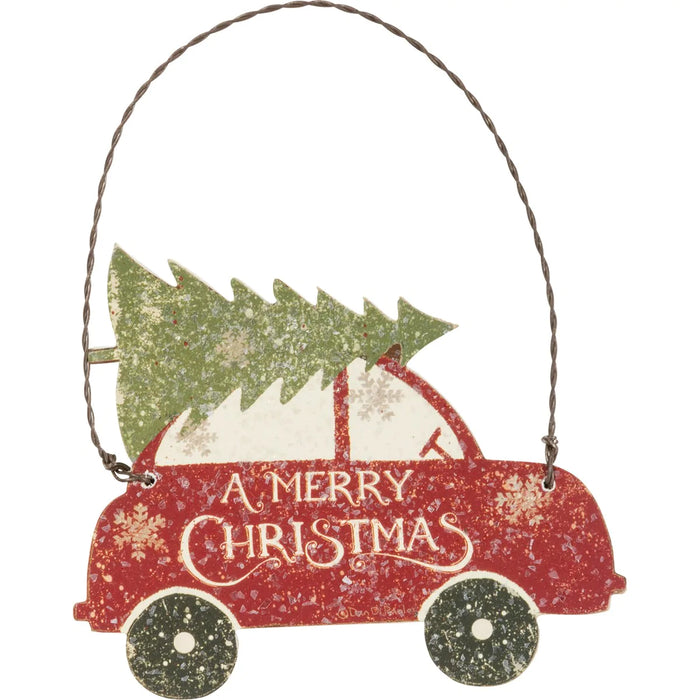 Christmas Ornament - Tree Car Primitives by Kathy NEW PK-36071