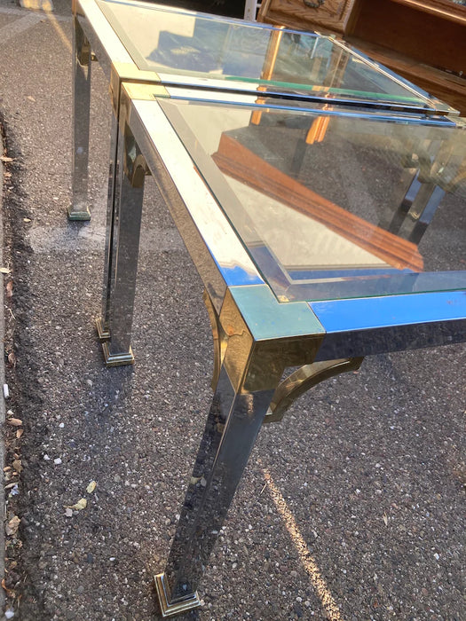 Metal/glass sliver finish end table 19844