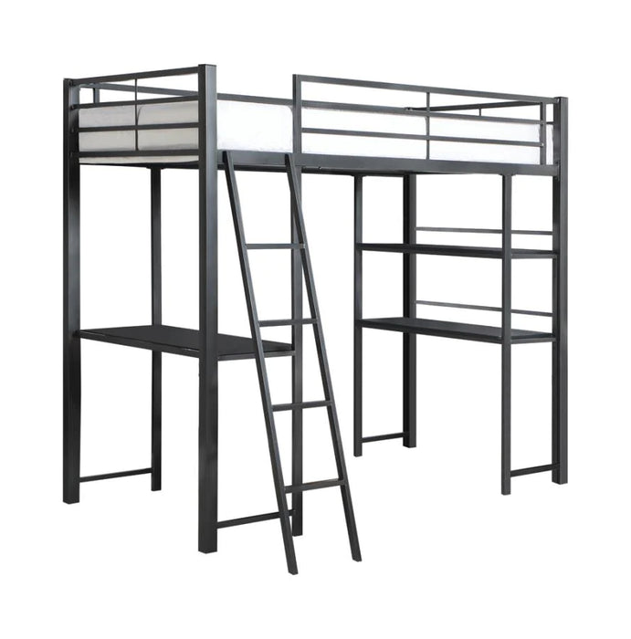 Hadley metal loft bed twin gunmetal dark grey/gray NEW CO-400961T