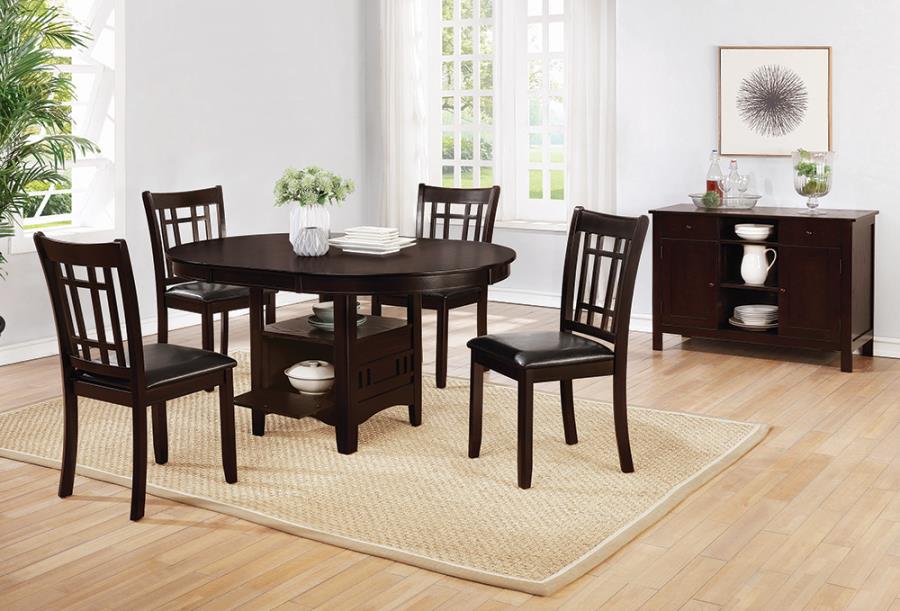 Lavon dining table w/ storage, leaf cappuccino NEW CO-102671