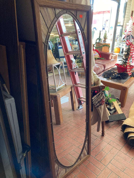 Full length vintage stained glass mirror 19677