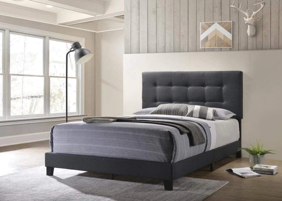 Mapes upholstered queen bed charcoal grey/gray NEW CO-305746Q