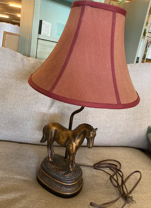 Horse lamp with shade 23735