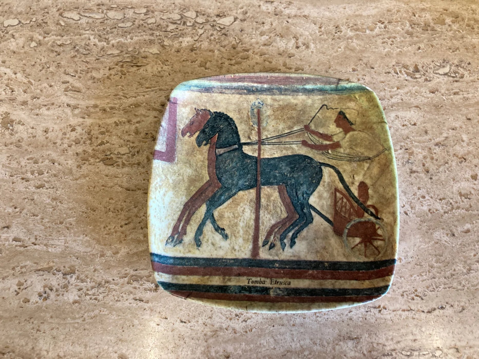 Small decorative horse squared plate 23805