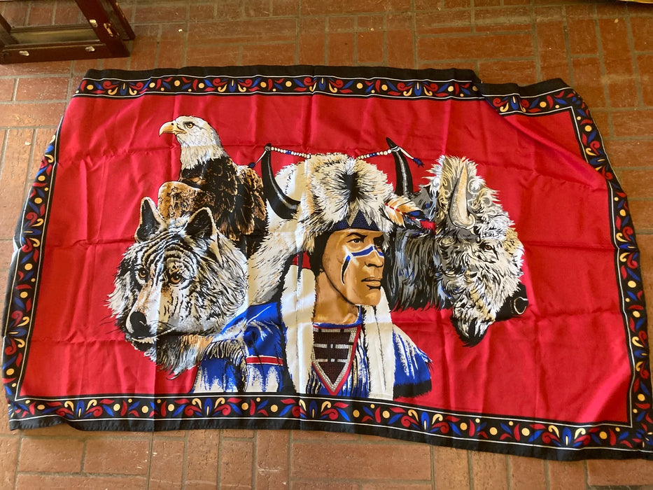 Bison, Indian wolf flag 23811