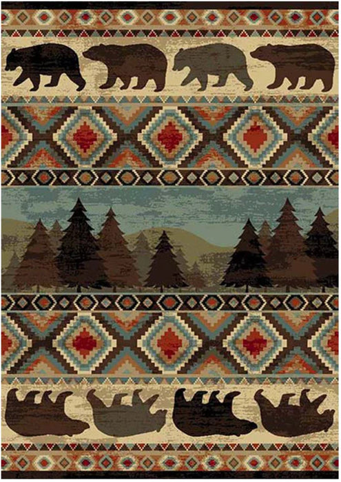 Persian Weavers Wilderness 749 bear rug 2x3 NEW PW-WD-7492x3