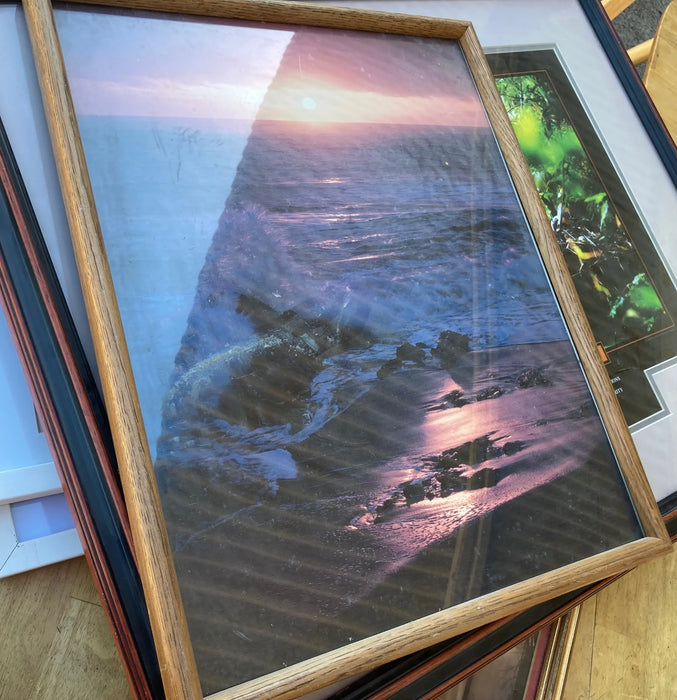 Ocean picture with sunset and frame 23911