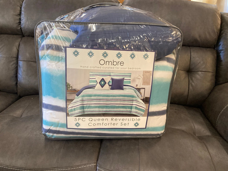 Ombre 5 piece reversible queen 5pc comforter set 23884