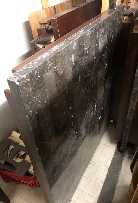 Square black marble top dining table top missing legs 25060