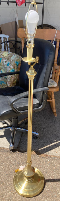 Brass swing-arm floor lamp with shade 25101