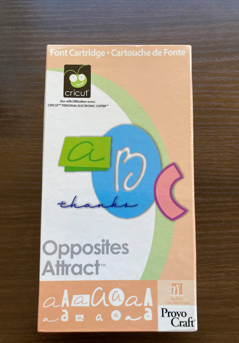 Cricut art font cartridge "opposites attract" 25186