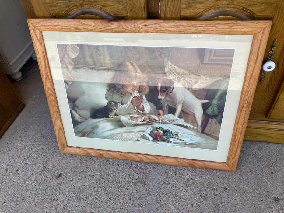 Picture with wooden frame 25230