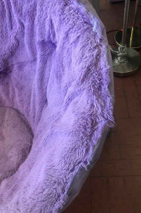 Purple fluffy lounge chair lavender 25255