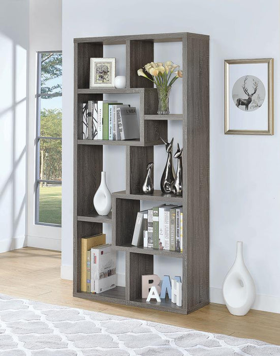 Bookcase display shelf weathered grey/gray finish NEW SPECIAL ORDER CO-800510