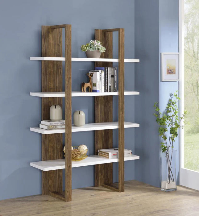 Bookcase display shelf aged walnut/white finish NEW SPECIAL ORDER CO-882035