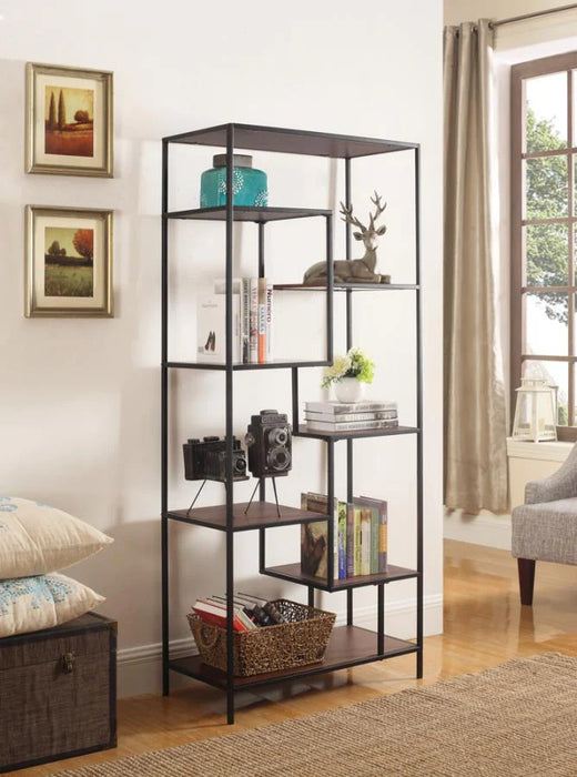 Tall display bookcase shelf black/walnut finish NEW SPECIAL ORDER CO-801134