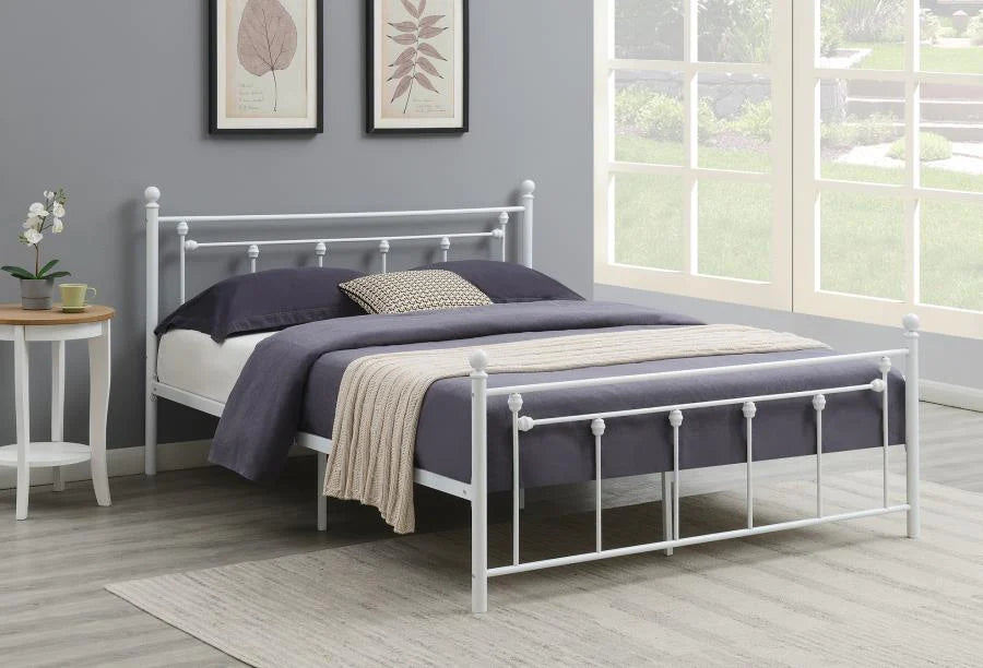 Queen bed ivory finish metal NEW SPECIAL ORDER CO-422736Q