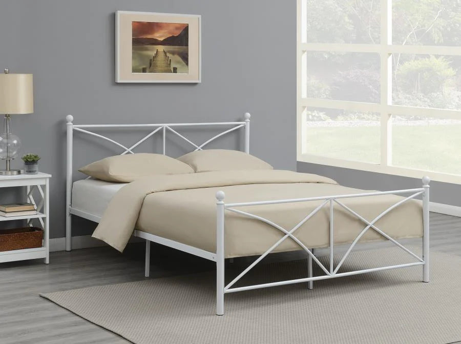 Queen bed ivory finish metal NEW SPECIAL ORDER CO-422759Q