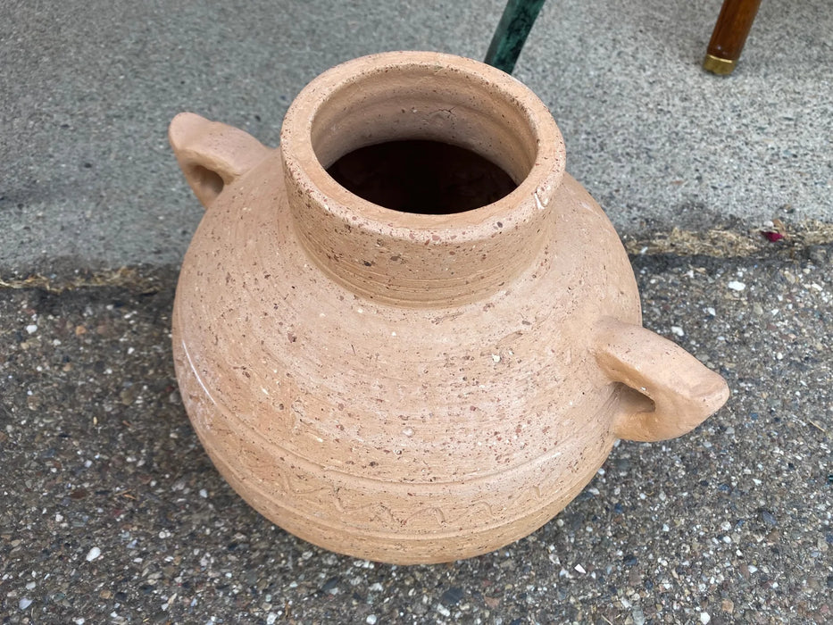Clay pot vase with handles 25663