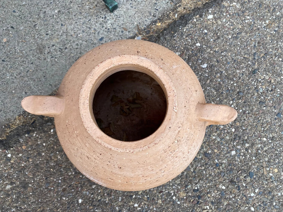 Clay pot vase with handles 25663