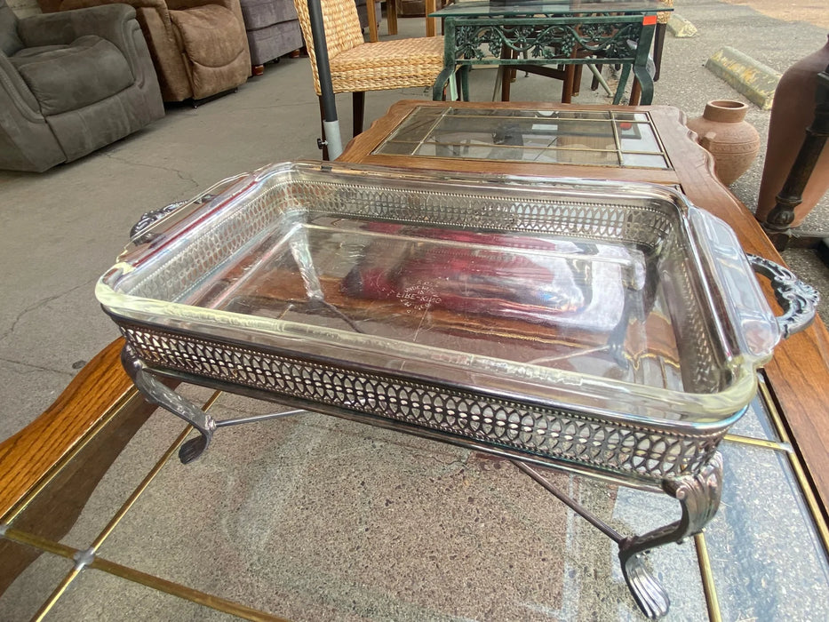 Silver plated serving dish with lid 25668