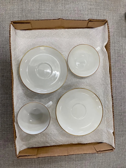 Gold rimmed teacup and plate set 25820