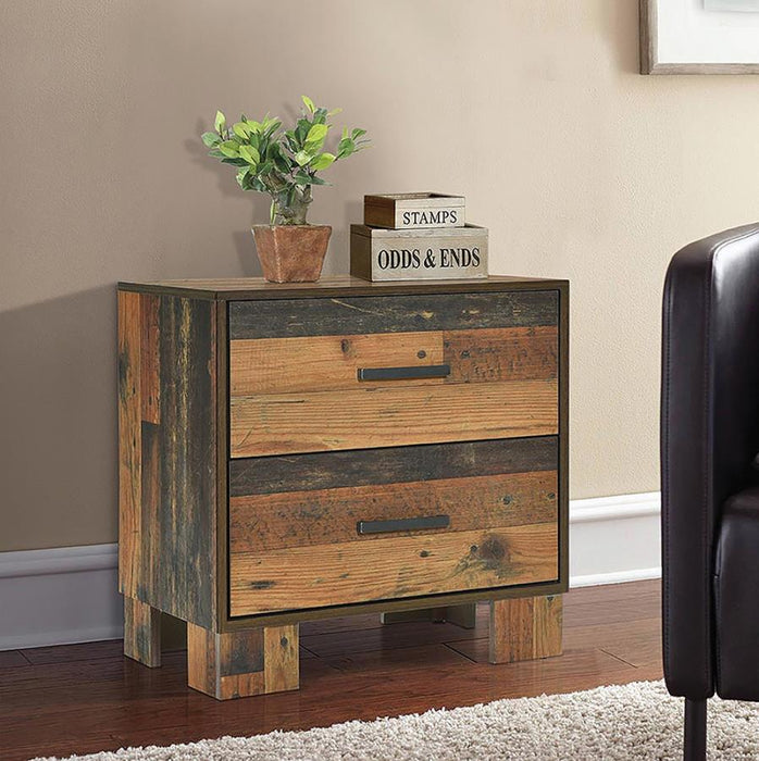Sidney 2-drawer nightstand rustic pine finish NEW CO-223142