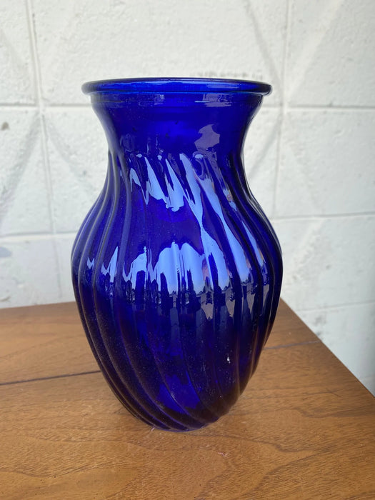 Cobalt blue textured vase 25850